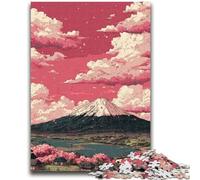Puzzle 1000 pièces pour Adolescents Mont Fuji, Japon Difficulté et défi avec Affiche et fiche de Questions-réponses pour Les 14 Ans 50x75cm