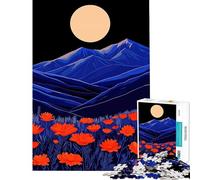 Puzzle 1000 pièces pour Adolescents Montagnes Nocturnes ﹨u Fleurs Aide à l'exercice cérébral Décoration Murale Jouet Convient aux Personnes de 14 Ans et Plus (38x52cm)