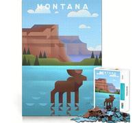 Puzzle 1000 pièces pour Adolescents Montana Tight Cut,Jeu de logique Amusant et Silencieux,décoration de Noël,Cadeau (38x52cm)