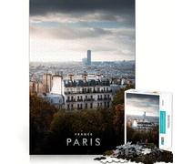 Puzzle 1000 pièces pour Adolescents Montmartre Paris Fine Cut Art Logic Jeu Amusant Cozy Time Play Décoration Murale de Noël (50x75cm)