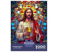 Puzzle 1000 Pièces pour Adolescents Mosaic Jesus 4 Puzzle Adulte Jeu Familial Difficile Difficile Cadeau d'anniversaire Unique 38x26cm/1000pcs