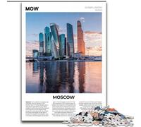 Puzzle 1000 pièces pour Adolescents Moscou, Jeu Stimulant et éducatif en Famille pour Anniversaire, Noël 38x26cm