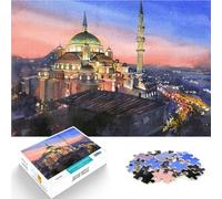 Puzzle 1000 pièces pour Adolescents Mosquée au Coucher du Soleil pour s'amuser en Famille De Superbes Cadeaux et Jouets 50x70cm