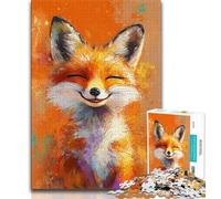 Puzzle 1000 pièces pour Adolescents, Motif Animalier Happy Fox, Puzzle 1000 pièces, idéal pour Toute la Famille (Taille 38x26cm)