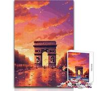 Puzzle 1000 pièces pour Adolescents, Motif Arc de Triomphe Pixel Art, idéal pour des Moments de détente Découpe de Haute précision Dimensions:38x52cm