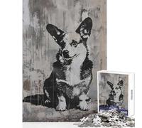 Puzzle 1000 pièces pour Adolescents, Motif Banksy Corgi, Art Urbain, décoration Murale, pour des Jeux relaxants et stimulants (50x75cm)