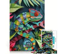 Puzzle 1000 pièces pour Adolescents,Motif caméléon,en Papier,à Assembler avec précision,Amusant et Stimulant,idéal pour Un Jeu d'éveil ou comme Cadeau d'anniversaire (38x52cm)
