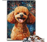 Puzzle 1000 pièces pour Adolescents, Motif Caniche feu d'artifice, pour Jeu éducatif, Jouet, décoration d'intérieur et Cadeaux Uniques (Taille 26x38cm)