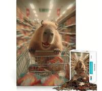 Puzzle 1000 pièces pour Adolescents,Motif Capybara,idéal pour Une virée Shopping,Bords précis,pour stimuler l'esprit,Un Jeu Calme et Amusant,Un Cadeau d'anniversaire Original (50x75cm)