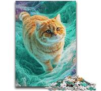 Puzzle 1000 pièces pour Adolescents, Motif Chat Abstrait, Aide Le Cerveau à exercer, Jouets addictifs pour cultiver la Patience, décoration Parfaite, 26x38cm