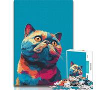 Puzzle 1000 pièces pour Adolescents, Motif Chat Fantastique, Difficile à réaliser, mais Amusant et Humoristique, Cadeau d'anniversaire, décoration Murale (75x50cm)