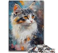Puzzle 1000 pièces pour Adolescents, Motif Chat Maine Coon, Jeu éducatif, défi, Cadeau d'anniversaire, décoration Murale (75x50cm)