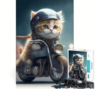Puzzle 1000 pièces pour Adolescents,Motif Chat Mignon,Bords précis,Art,entraînement cérébral,Jeu Calme et Amusant,Cadeau d'anniversaire (38x26cm)
