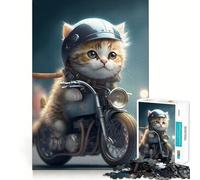 Puzzle 1000 pièces pour Adolescents,Motif Chat Mignon,Bords précis,Art,entraînement cérébral,Jeu Calme et Amusant,Cadeau d'anniversaire (38x52cm)