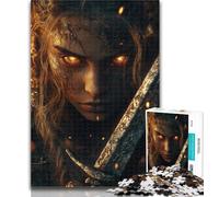 Puzzle 1000 pièces pour Adolescents, Motif Chevalier féminin, idéal comme Cadeau pour Adultes, Jeu éducatif, défi, Collection d'artistes, Beaux-Arts, 50x75cm