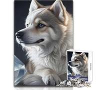 Puzzle 1000 pièces pour Adolescents, Motif Chien, Cristal, Doux, Confortable et apaisant, Loisirs Amusants, Assemblage sans Couture, Haute précision, Dimensions:50x75cm