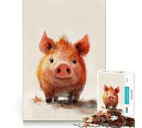 Puzzle 1000 pièces pour Adolescents,Motif Cochon Charmant,articulations Fines,Jeu Amusant et Stimulant,Cadeau d'anniversaire (50x75cm)