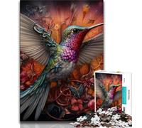 Puzzle 1000 pièces pour Adolescents Motif Colibri psychédélique 1000 pièces pour Adultes Jeu Familial Anti-Stress défi Difficile excellents Cadeaux et Jouets (50x75cm)