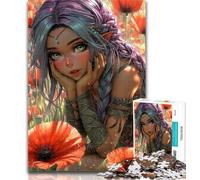 Puzzle 1000 pièces pour Adolescents, Motif Coquelicot, idéal comme Cadeau, Jeu éducatif, Anti-Stress, pour renforcer l'amour Entre Couples, 50x75cm