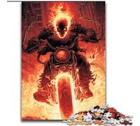 Puzzle 1000 pièces pour Adolescents, Motif crâne enflammé sur Moto, Jouets éducatifs, Anti-Stress, Cadeaux d'anniversaire Uniques (26x38cm)