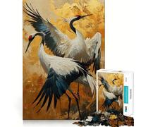 Puzzle 1000 pièces pour Adolescents, Motif Deux grues, Peinture aux Bords précis, Art, entraînement Mental, Jeu Calme et Amusant, Cadeau d'anniversaire (50x75cm)