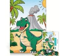 Puzzle 1000 pièces pour Adolescents,Motif Dinosaure et Volcan,décoration soignée,Jeu d'éveil,Cadeau de Noël Amusant (38x26cm)
