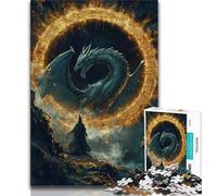 Puzzle 1000 pièces pour Adolescents Motif Dragon et Magicien décoration Murale Cadeau Unique pour Anniversaire et Noël adapté aux Enfants de 14 Ans et Plus (26x38cm)