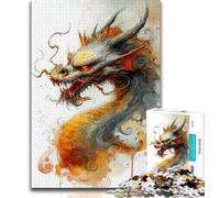 Puzzle 1000 pièces pour Adolescents, Motif Dragon Fantastique, pour Adultes et Adolescents, Art au Fusain, idéal pour la décoration de la Maison, 75x50cm