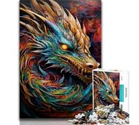 Puzzle 1000 pièces pour Adolescents, Motif Dragon psychédélique, idéal pour Un Jeu éducatif ou comme Cadeau pour Toute la Famille (Taille 38x26cm)