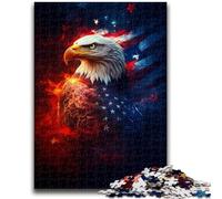 Puzzle 1000 pièces pour Adolescents, Motif Drapeau américain, Aigle, Jeu Stimulant, idéal comme Cadeau pour Toute la Famille, 50x75cm
