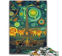 Puzzle 1000 pièces pour Adolescents, Motif Eiffel psychédélique, idéal comme Cadeau pour Toute la Famille 50x75cm