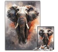 Puzzle 1000 pièces pour Adolescents, Motif éléphant Aquarelle, Puzzle en Carton, intéressant pour réduire Le Stress, idées Cadeaux pour Les 14 Ans et Plus 26x38cm