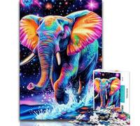 Puzzle 1000 pièces pour Adolescents, Motif éléphant Arc-en-Ciel, idéal pour Un Jeu éducatif ou comme Cadeau pour Toute la Famille (Taille 75x50cm)