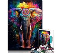 Puzzle 1000 pièces pour Adolescents, Motif éléphant Fleuri, Jeu Stimulant et Familial avec des pièces de Formes aléatoires entièrement emboîtables (38x26cm)