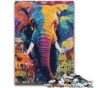 Puzzle 1000 pièces pour Adolescents, Motif éléphant Graffiti, Difficile à réaliser, mais Amusant et Humoristique, Cadeau d'anniversaire, décoration Murale 38x26cm