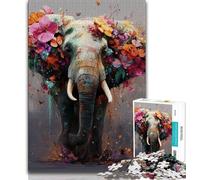 Puzzle 1000 pièces pour Adolescents, Motif éléphant, Jeu Stimulant et Familial avec des pièces de Formes aléatoires entièrement emboîtables (38x26cm)