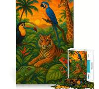 Puzzle 1000 pièces pour Adolescents, Motif Faune Tropicale, Peinture aux Bords précis, Art pour stimuler l'esprit, Jeu Calme et Amusant, Cadeau d'anniversaire Artistique (38x26cm)