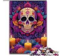 Puzzle 1000 pièces pour Adolescents, Motif Femme tête de Mort en Sucre, idéal comme Cadeau pour Toute la Famille (Taille 50x75cm)