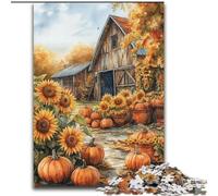 Puzzle 1000 pièces pour Adolescents, Motif Ferme, Citrouille, Tournesol, à partir de 14 Ans, décoration d'intérieur, idéal comme Cadeau pour Toute la Famille (Taille 50x75cm)