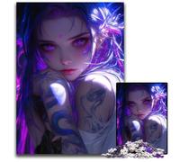 Puzzle 1000 pièces pour Adolescents, Motif Fille animée Violette, Puzzle en Bois, intéressant pour réduire Le Stress, idées Cadeaux pour Les 14 Ans et Plus 50x75cm