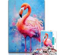 Puzzle 1000 pièces pour Adolescents Motif Flamant Rose 1000 pièces Jeux d'activités familiales stimulants Jouet à Faire soi-même pour décoration Murale de la Maison Cadeaux 38x26cm