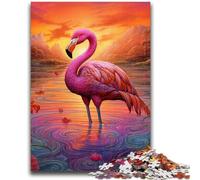 Puzzle 1000 pièces pour Adolescents, Motif Flamant Rose coloré, Puzzle 1000 pièces, intéressant pour réduire Le Stress et interagir avec Les Parents (26x38cm)