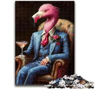 Puzzle 1000 pièces pour Adolescents, Motif Flamant Rose, Jeu Stimulant et Jeu Familial, décoration Murale, Cadeaux d'anniversaire et de Noël Uniques, 26x38cm