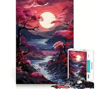 Puzzle 1000 pièces pour Adolescents,Motif Fleurs de Cerisier,Art Japonais,découpe Premium,Jeu Amusant et divertissant,Facile à Jouer,décoration de Noël (50x75cm)