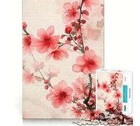 Puzzle 1000 pièces pour Adolescents,Motif Fleurs de Cerisier,Style Japonais,Assemblage Fin,Amusant et Stimulant,Jeu de réflexion,Cadeau d'anniversaire (38x26cm)