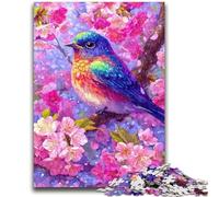 Puzzle 1000 pièces pour Adolescents, Motif Fleurs et moineaux, pour Adultes, Anti-Stress, pour Passer Le Temps et améliorer l'amour Entre Couples (38x26cm)