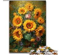 Puzzle 1000 pièces pour Adolescents, Motif Fleurs et tournesols, idéal pour Les Vacances à la Maison, pour Tuer Le Temps Chaque pièce est Unique - Jeu Familial Stimulant et Amusant 50 x 75 cm