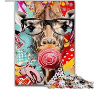 Puzzle 1000 pièces pour Adolescents, Motif Girafe Graffiti, Anti-Stress avec pièces entièrement emboîtables de Formes aléatoires, pour Les Enfants de 14 Ans et Plus (Taille 26x38cm)