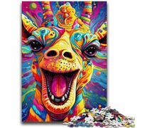 Puzzle 1000 pièces pour Adolescents, Motif Girafe psychédélique, Cadeau d'anniversaire, décoration Murale pour Adolescents de 14 Ans et Plus (75x50cm)