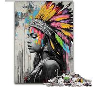 Puzzle 1000 pièces pour Adolescents, Motif Graffiti de Princesse Indienne, pour Un Moment de détente à la Maison Chaque pièce est Unique - Jeu Familial Stimulant et Amusant 26 x 38 cm